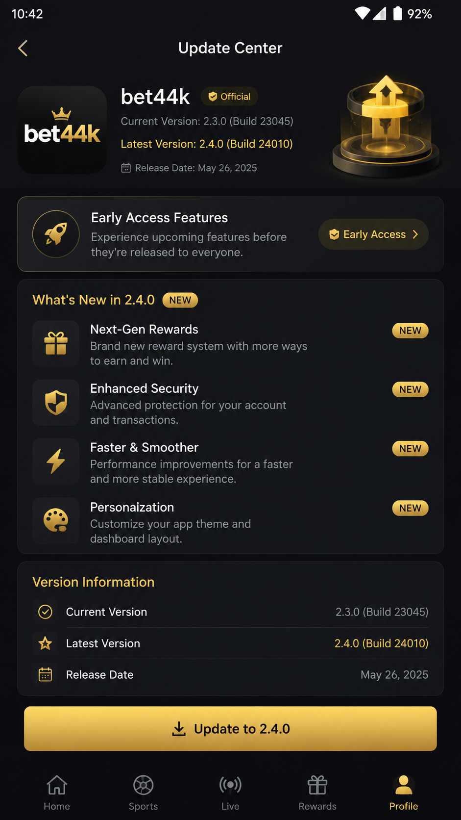 bet44k screenshot